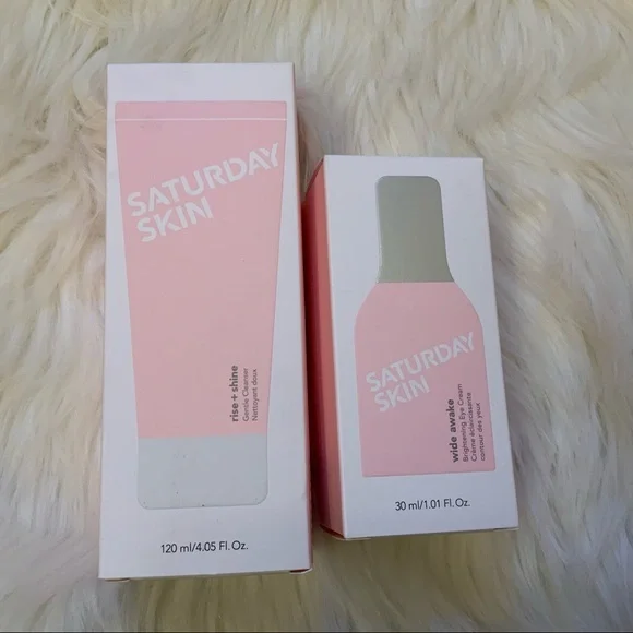 Saturday Skin Wide Awake Brightening Eye Cream & Rise + Shine Gentle Cleanser